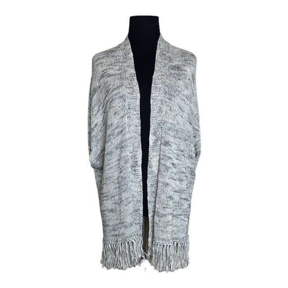 Joie gray cap sleeves fringed knit open front cardigan size XXS - Picture 1 of 7